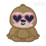 Valentine Sloth Embroidery Design