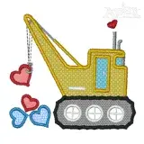 Valentine Crawler Crane Applique Embroidery Design