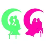 Wedding Couple on the Moon SVG Cuttable Design
