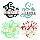 Mr. & Mrs. Split SVG Cuttable Frame