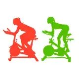 Female Spin Bike Silhouette SVG Cuttable Design