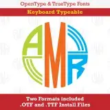 Round Lined Circle Monogram TrueType Font