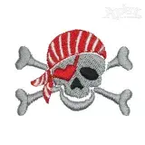 Pirate Skull Embroidery Design