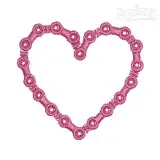Bicycle Chain Heart Embroidery Design