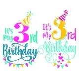 It's My 3rd Birthday SVG Cuttable Design