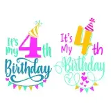 It's My 4th Birthday SVG Cuttable Design