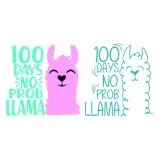 100 Days No Prob Llama SVG Cuttable Design