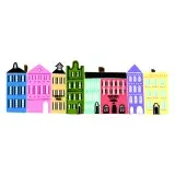 Rainbow Row SVG Cuttable Design