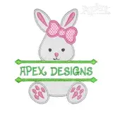 Bunny Applique Split Frame Embroidery Design