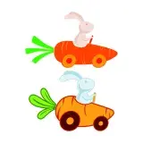Bunny Carrot Car SVG Cuttable Design