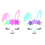Cute Floral Bunny Face SVG Cuttable Design