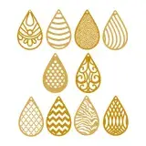 Teardrop Patterns Earrings SVG Cuttable Design