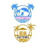Beach Vacation Split SVG Cuttable Frame