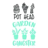 Succulent Plant Pot Head Garden Ganster SVG Cuttable Design