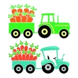 Easter Carrots Tractor SVG Cuttable Design