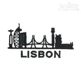 Lisbon Portugal Skyline Embroidery Design