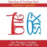 Birthday Numbers Wording TrueType Font