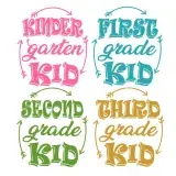 School Kid Kindergarten First Grade Second Grade Third Grade SVG Cuttable Designs