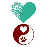Paw Print Hart Yin Yang SVG Cuttable Design
