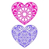 Floral Kaleidoscope Heart SVG Cuttable Design