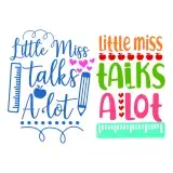 Little Miss Talks A Lot SVG Cuttable Design