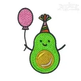 Avocado Birthday Party Embroidery Design