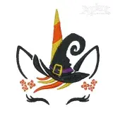 Witch Unicorn Embroidery Design