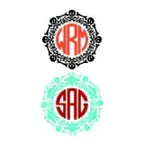 Skulls and Bones Monogram Frame SVG Cuttable Design
