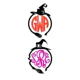Halloween Witch Monogram Frame SVG Cuttable Design