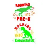 Roaring into Pre-K Kindergarten Dinosaur T-Rex SVG Cuttable Design