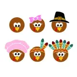 Turkey Family SVG Cuttable Design