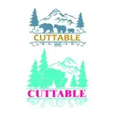 Bear Family Split Frame SVG Cuttable Design