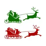 Christmas Santa's Sleigh SVG Cuttable Design