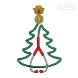Stethoscope Medical Christmas Tree Embroidery Design