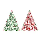 Bull Dog Christmas Tree SVG Cuttable Design