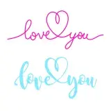 Love You Heart Cuttable Design