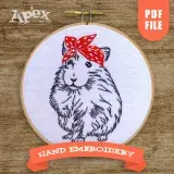 Hamster Hand Embroidery Pattern