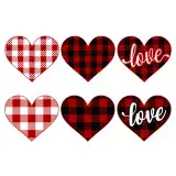 Buffalo Check Plaid Pattern Love Heart SVG Cuttable Design