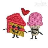 Cake and Ice Cream Embroidery Design