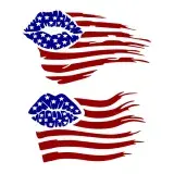 US Flag Lips SVG Cuttable Design