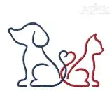 Dog And Cat Embroidery Design