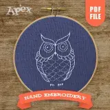 Simple Owl Hand Embroidery Pattern