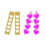 Long Bar Hearts Earrings SVG Cuttable Design