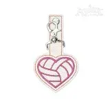 Volleyball Heart Key Fob ITH Embroidery Design
