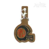Football Helmet Monogram Frame Key Fob Keychain ITH Embroidery Design
