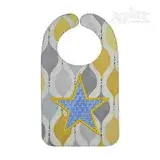 Star Applique Baby Bib ITH Embroidery Design