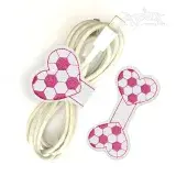 Soccer Heart Cord Wrapper ITH Embroidery Design