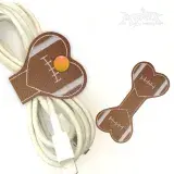 Football Heart Cord Keeper ITH Embroidery Design