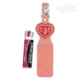 Basketball Heart Monogram Frame Lipstick Holder Keychain ITH Embroidery Design