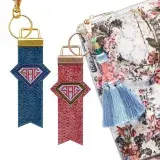 Diamond Frame Ribbon Tag Key Fob In the Hoop ITH Embroidery Design
